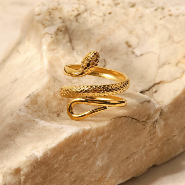 18k Gold Plated Adjustable Medusa Ring